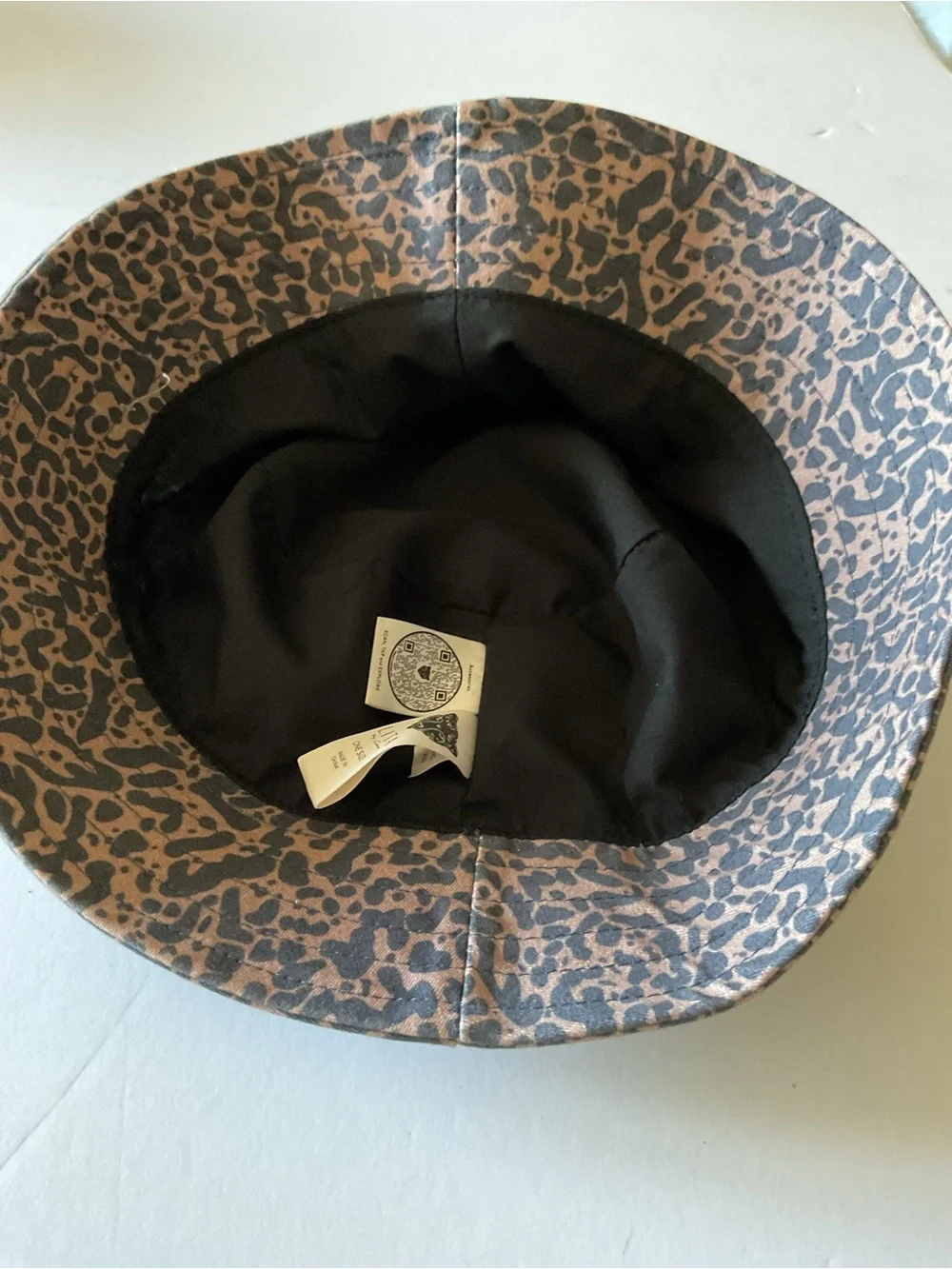 LITA BY CIARA WOMENS BUCKET HAT LEOPARD PRINT BROWN GRAY OS NWOT